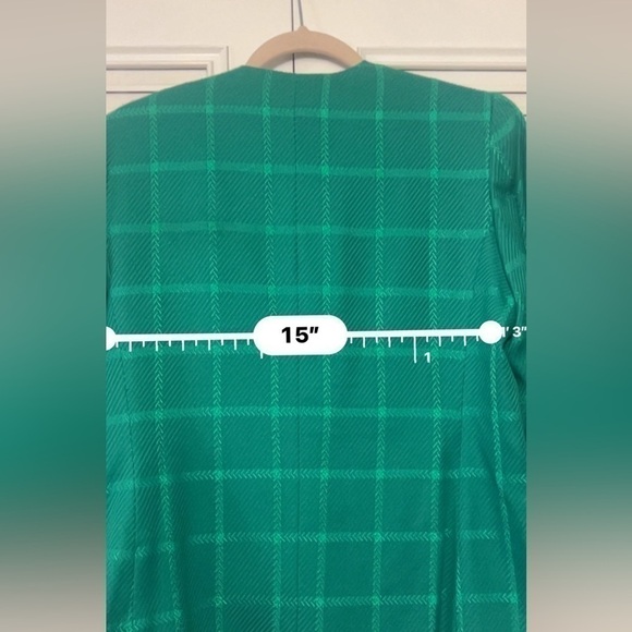 Vintage Executive collection green plaid  blazer size 8p granny core retro - Picture 9 of 10